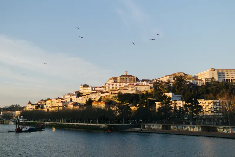 Coimbra from the Mondego River in the Evening