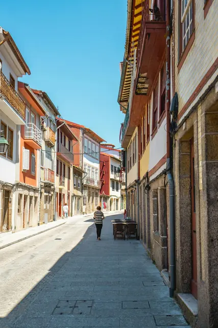 Historic street in Guimarães old town