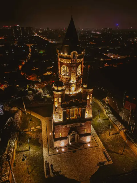 Zemun's historic streets with Gardos Tower