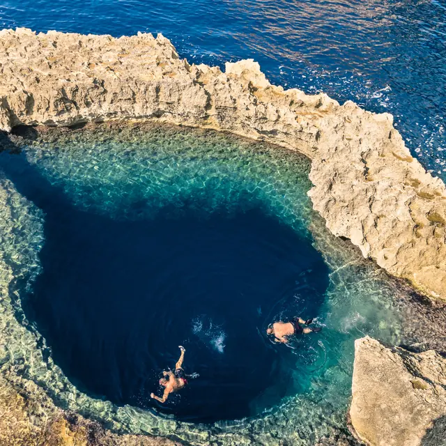 Azure Window Reef and Blue Hole in Gozo, Malta