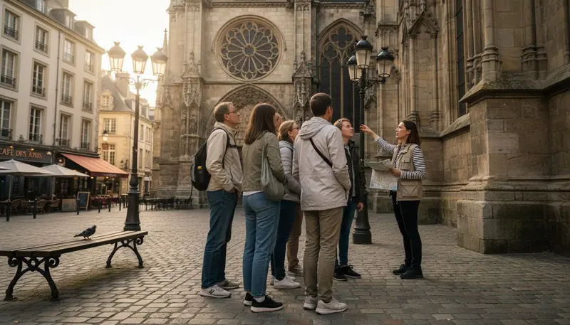 Guided group tour at historic city cathedral