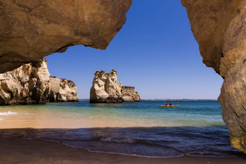 Explore the stunning rock formations and clear waters of Lagos, Portugal