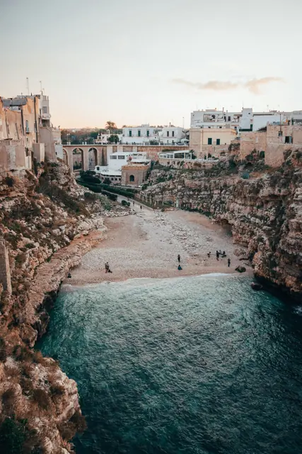 Beach in Town Polignano a Mare Italy