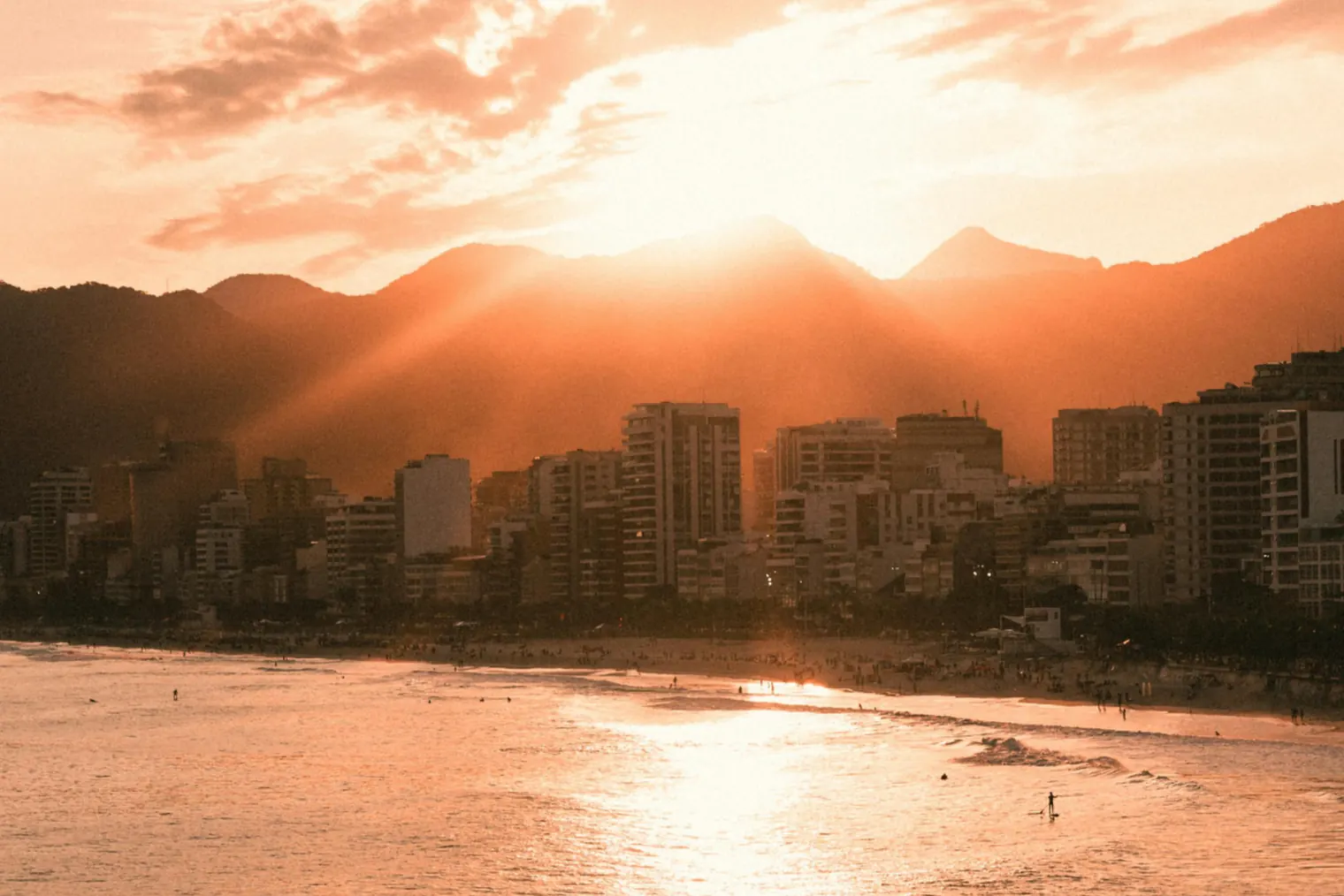 Orange sunset at Arpoador